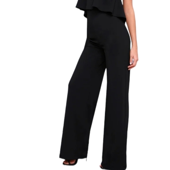 NWT Lulu's Hollywood Heights Black Lace Jumpsuit Small - Picture 2 of 12